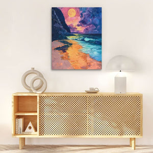 Eloquent Sunset - Modern Blue Canvas Wall Art