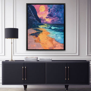 Eloquent Sunset - Landscapes Wall Art in Black Frame