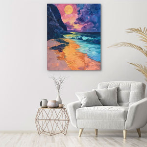 Eloquent Sunset - Blue Wall Art for Home Office