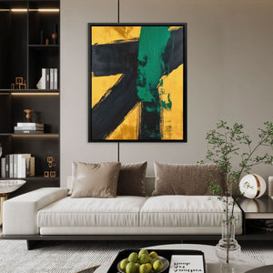 Emerald Colliding - Masculine Wall Art in Black Frame