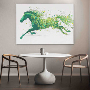Emerald Elegance - Abstract Wall Art in Black Frame