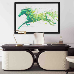 Emerald Elegance - Large Abstract Canvas Print
