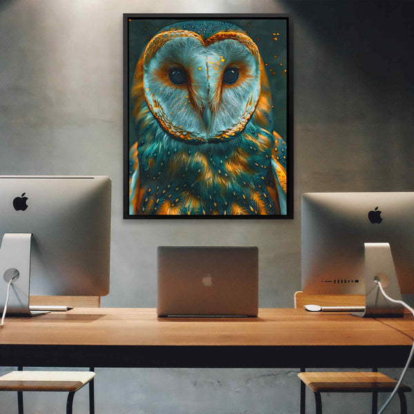 Emerald Owl in a room