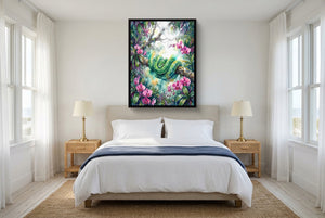 Emerald Snake Coiled โ emerald snake coiled bedroom with windows 1port framed black