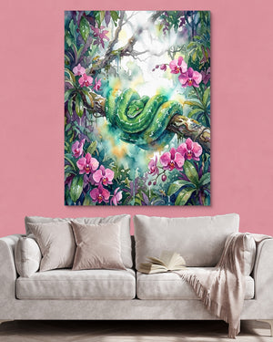 Emerald Snake Coiled โ emerald snake coiled psd pink wall pink couch 1port flush print