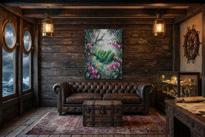Emerald Snake Coiled โ emerald snake coiled small cabin interior view 1port flush print