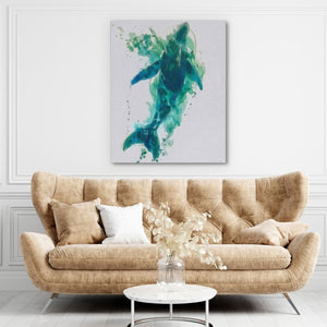 Emerald Whale - Blue Wall Art for Home Office