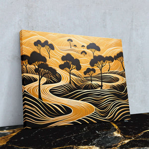 Endless Gold - Black and Gold Horizontal Canvas Print