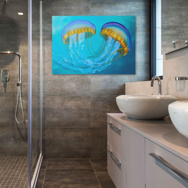 Entangled Jellyfish in a room