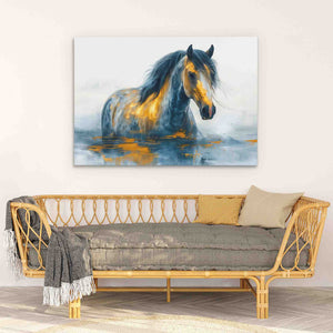 Equine Odyssey - Abstract Wall Art in Black Frame
