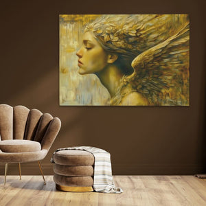 Ethereal Angel - Earth Tones Canvas Wall Art