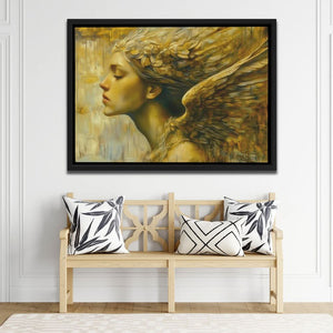 Ethereal Angel - Spiritual Wall Art in Black Frame