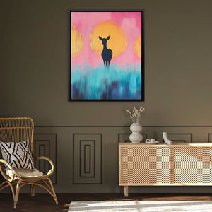 Ethereal Doe - Blue Canvas Wall Art