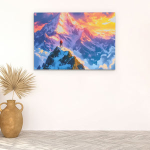 Extreme Mountaineering - Blue Canvas Wall Art
