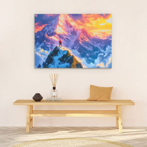 Extreme Mountaineering - Blue Climbing Canvas Print