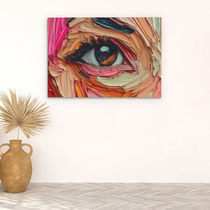 Eye of a Feminism - Contemporary Pink Canvas Wall Art
