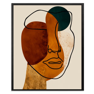 Face Ochre Composition canvas wall art, room view
