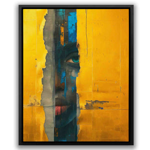 Facing the Beneath - Gold Person Canvas Print