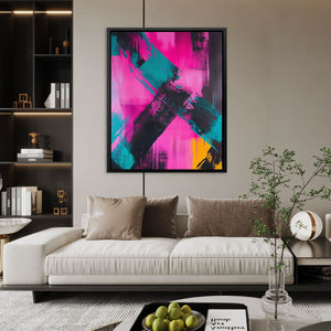 Faded Cross - Abstract Colorful Canvas Wall Art
