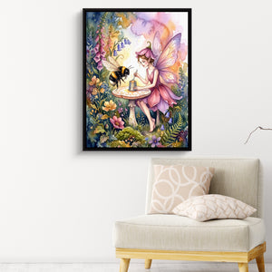 Fae's Sweet Brew โ fae's sweet brew sq pink chair wall 1port framed black