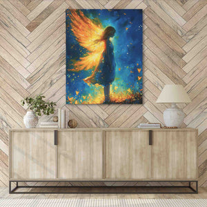 Fairy Child - Maximalist Blue Canvas Wall Art
