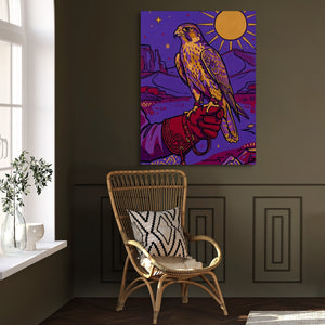 Falcon Over Crimson Dunes โ falcon over crimson dunes sq window chair wall 1port flush print