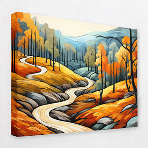 Fall Stream - Autumn Canvas Wall Art