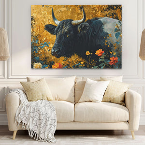 Farm Bull - Black Wall Art