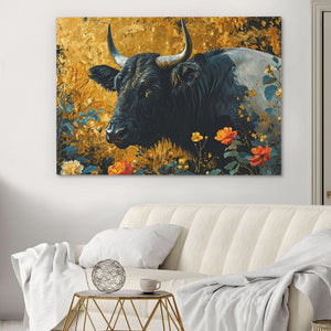 Farm Bull - Wall Art in Black Frame