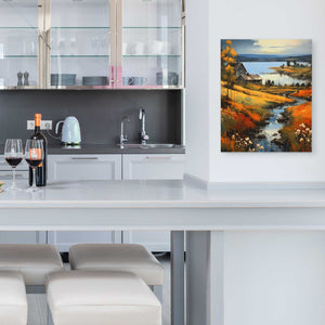 Farm By the Lake - Wall Art in Black Frame