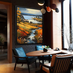 Farm By the Lake - Country Art