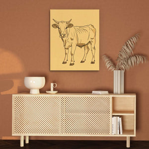 Farm Cow - Modern Wall Art in Black Frame