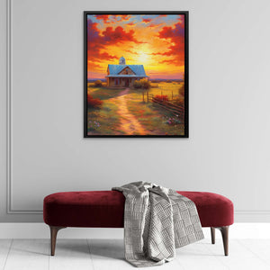 Farmstead Melodies - Farm Wall Art in Black Frame