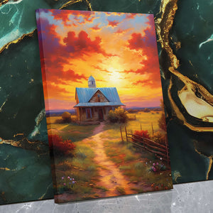 Farmstead Melodies - Red Farm Canvas Print