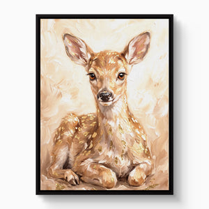 Fawn Dappled Cream โ fawn dappled cream white studio framed black