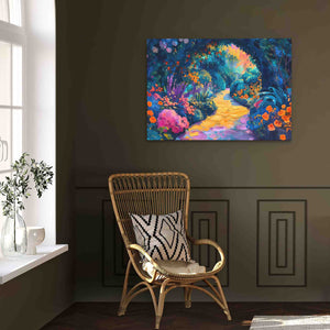 a room with a chair and a painting on the wall