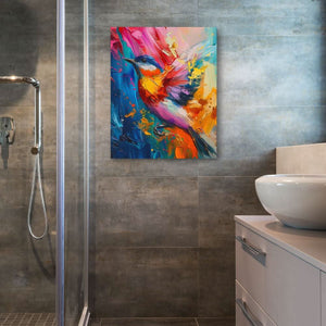 Feathered Fanfare - Wall Art in Black Frame