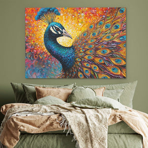 Feathered Majesty - Blue Canvas Wall Art