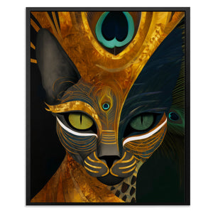 Feline Peacock Crown - Luxury Wall Art