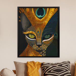 Feline Peacock Crown - Luxury Wall Art