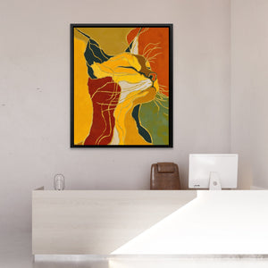 Feline String Line canvas wall art, room view
