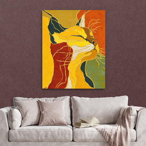 Feline String Line — Feline String Line Reading Couch Burgundy Walls copy 295