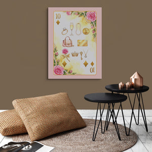 Fem Lux 10 of Diamonds Card โ fem lux 10 of diamonds card sq brown wallroom 1port flush print