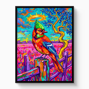 Fencepost Jay โ fencepost jay white studio framed black