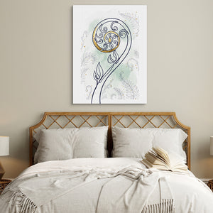 Fiddlehead Golden Spiral โ fiddlehead golden spiral sq white bedroom 1port flush print