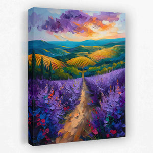 Fields of Amethyst - Country and Farm Canvas Wall Art