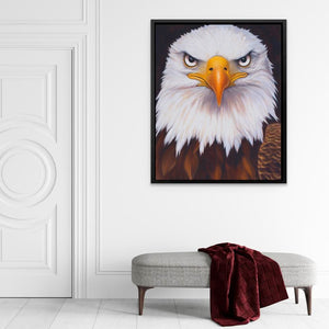 Fierce Bald Eagle - Modern Brown Canvas Wall Art