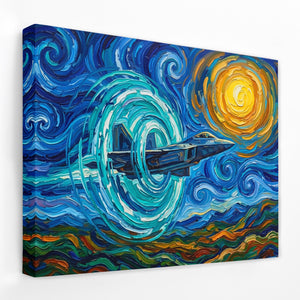 Fighter Starry Night โ Fighter Starry Night Landscape Side View Mirror Wrap 77