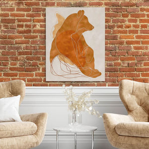 Figurative Bear - Large Minimalist Canvas Print