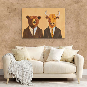 Financial Analysts - Beige Art Prints Canvas Print